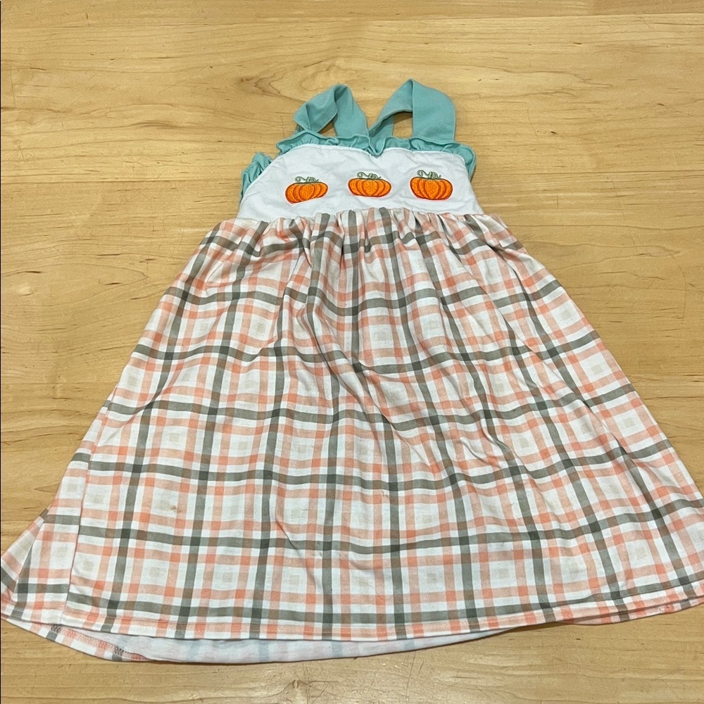 Plaid Pumpkin Kids Dress
